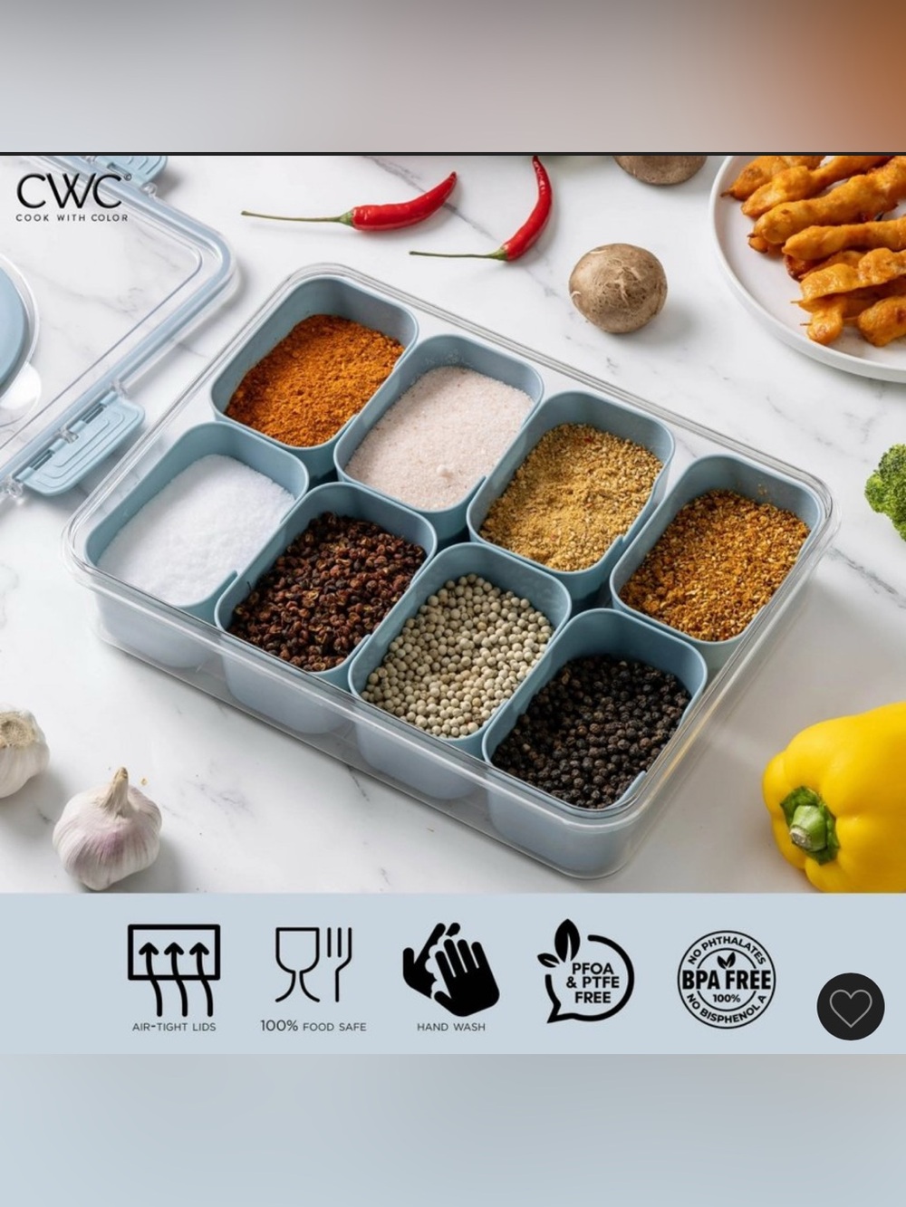 CWC Pink On-The-Go Snack Box - 8 Compartment - Picture 7 of 8